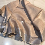 Copper Rosegold Handloom Linen Saree