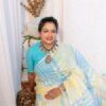 Linen saree in Blue & Yellow