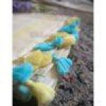 Linen saree in Blue & Yellow