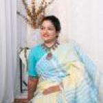 Linen saree in Blue & Yellow