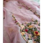 Parsi French knot Hand embroider Multi pink Suit