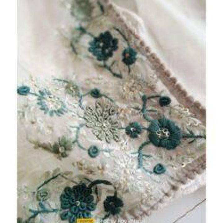 Parsi French knot Hand embroidery Greengrey Suit