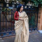 Peach Tissue Saree