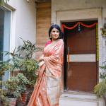 Peach Tissue Saree
