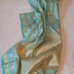 Pastel Blue Shade Mango Silk Saree