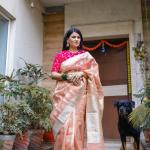 Pastel Pink Shade Mango Silk Saree