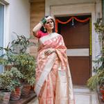 Pastel Pink Shade Mango Silk Saree