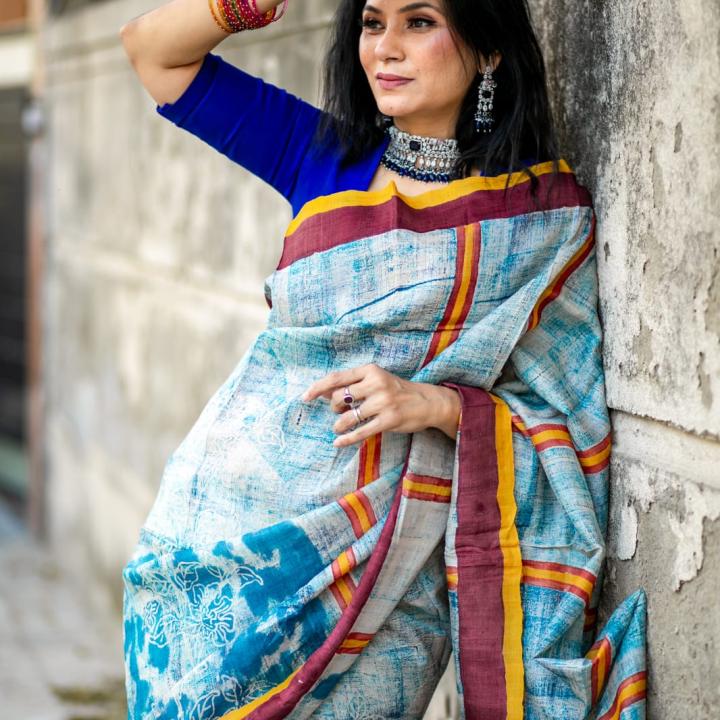 Pure Desi Tussar Silk Saree