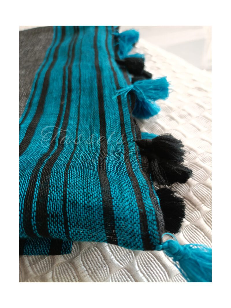 Ferozi Blue Black saree - Image 3